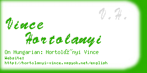 vince hortolanyi business card